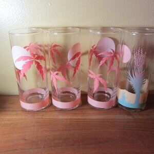 14 oz panache by dolly clark vintage collins glasses tropical tiki (W4581)